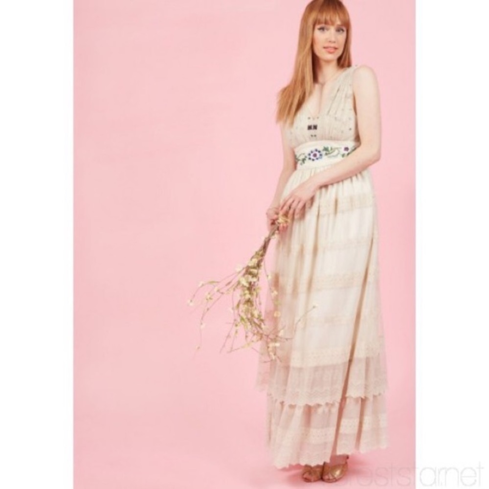 Embroidered Beaded Open Devotion dress by Geode